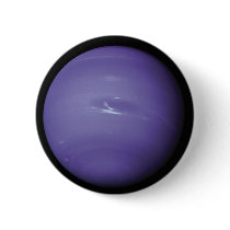 Beautiful blue Neptune, as seen from space, NASA Pinback Button
