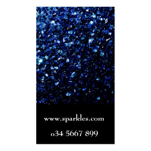 Beautiful Blue sparkles Business Card Template (back side)