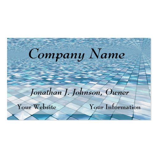 Beautiful Blue Tiles Mosaic Pattern Business Cards (front side)