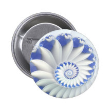 Beautiful Blue & White Sea Shell Abstract Art Button