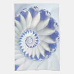 Beautiful Blue & White Sea Shell Abstract Art Kitchen Towel