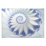 Beautiful Blue & White Sea Shell Abstract Art Place Mat