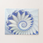 Beautiful Blue & White Sea Shell Abstract Art Puzzles