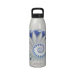 Beautiful Blue & White Sea Shell Abstract Art Drinking Bottle
