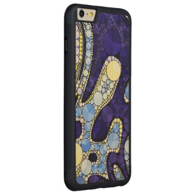 Beautiful Blue Yellow Bling Abstract Carved® Maple iPhone 6 Plus Bumper
