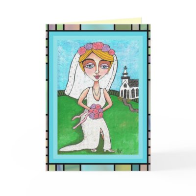 Beautiful Bride - engagement/wedding day card by folkartblonde