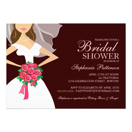 Beautiful Bride Pink Bridesmaids Bridal Shower Cards