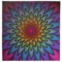 Beautiful Bright Rainbow Flower Cloth Napkins