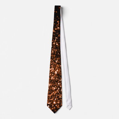Beautiful Bronze Orange Brown glitters sparkles Neck Tie