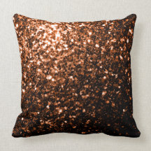 Beautiful Bronze Orange Brown glitters sparkles Throw Pillows