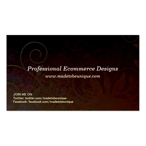 Beautiful Brown Curly Customizable Business Card (back side)