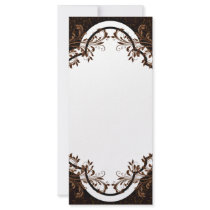 Beautiful Brown Swirls around White design Rack Card