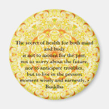 Beautiful Buddhist Quote with Vibrant Mandela Fridge Magnet