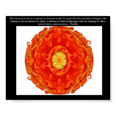 Beautiful Buddhist Quote with Vibrant Mandela Poster by spiritcircle