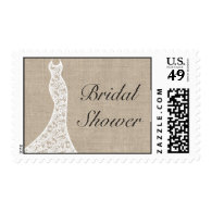 Beautiful Burlap Bridal Shower Stamp