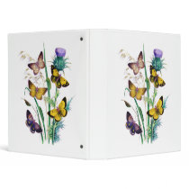 Beautiful Butterflies Amid Thistle 3 Ring Binder