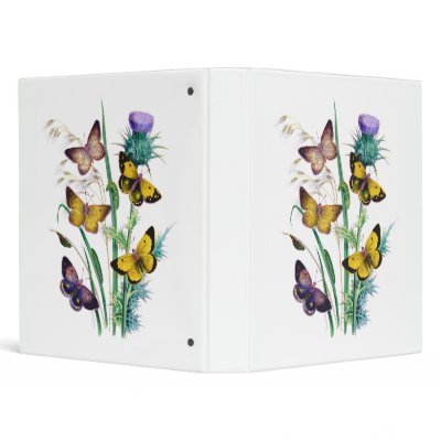 Beautiful Butterflies Amid Thistle 3 Ring Binder by Butterflies_Are_Free