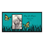 Beautiful Butterflies: Birth Announcement Custom Photo Card