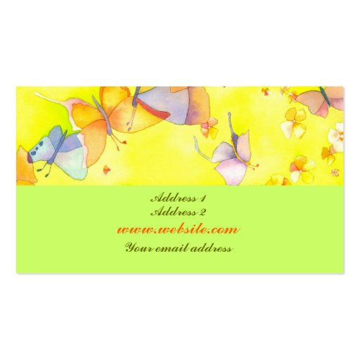 Beautiful Butterflies in Nature Business Cards (back side)