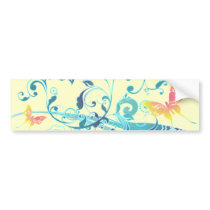 Beautiful Butterflies Pretty Blue Design Bumper Stickers