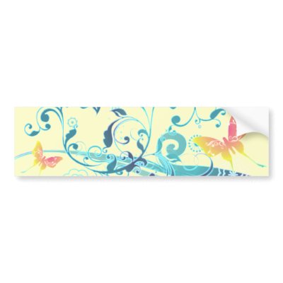 Beautiful Butterflies Pretty Blue Design Bumper Stickers by Butterfly_n_Flowers