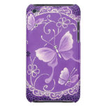 Beautiful  Butterflies with Lace in Purple Barely There iPod Cases