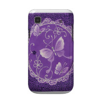 Beautiful  Butterflies with Lace in Purple Samsung Galaxy S Cases
