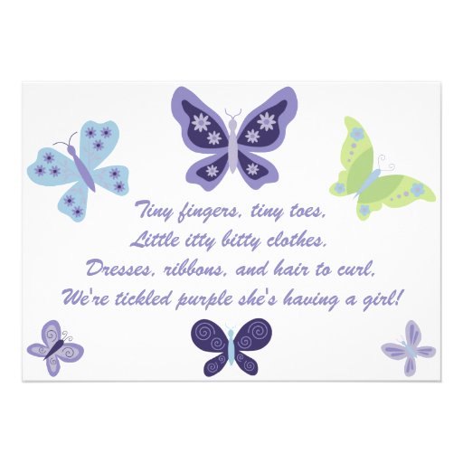 Beautiful Butterfly Baby Shower Invitations