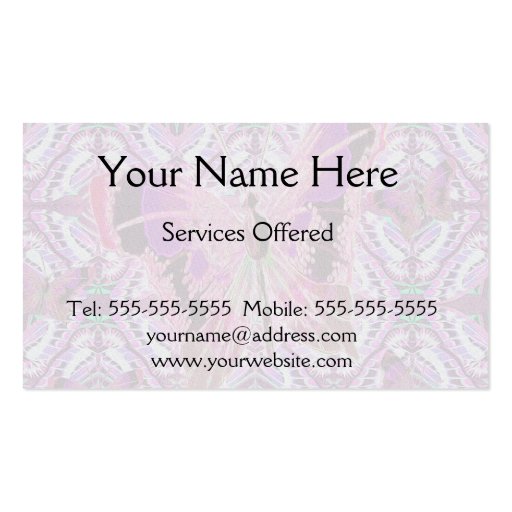 Beautiful Butterfly Business Card Template (back side)
