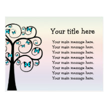 Beautiful butterfly tree postcard