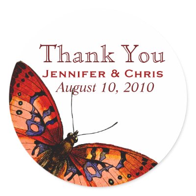 Beautiful Butterfly Wedding Stickers