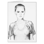 beautiful, woman, blouse, pencil, charcoal,