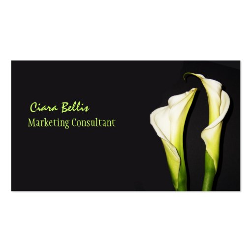 Beautiful calla lilies business cards