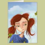 beautiful cartoon girl card cards