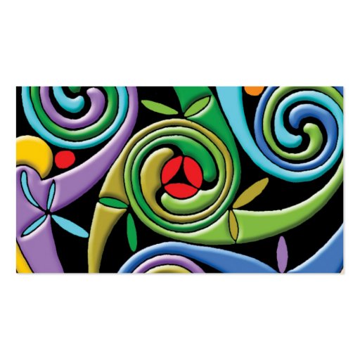 Beautiful Celtic Mandala with Colorful Swirls Business Card Templates (back side)
