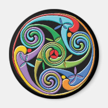 Beautiful Celtic Mandala with Colorful Swirls Magnet