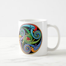 Beautiful Celtic Mandala with Colorful Swirls Coffee Mug