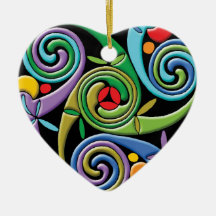 Beautiful Celtic Mandala with Colorful Swirls Christmas Tree Ornament