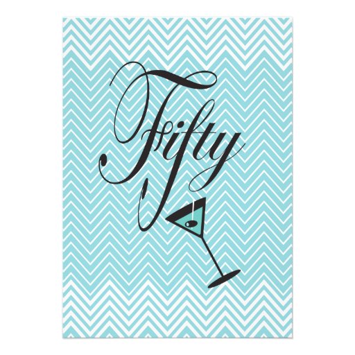 Beautiful Chevron fifty and fabulous Invitations