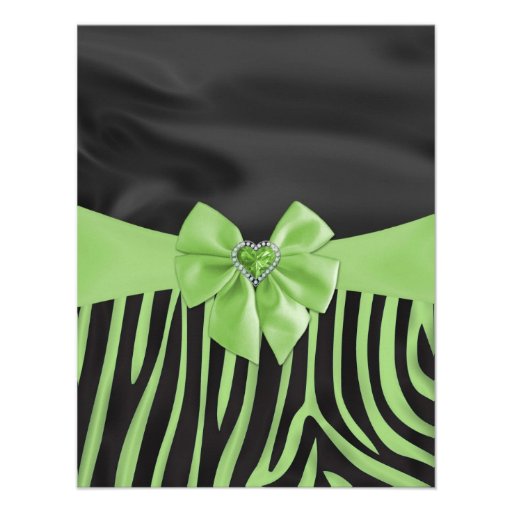 Beautiful chic elegant silk fabric effects zebra custom invitation