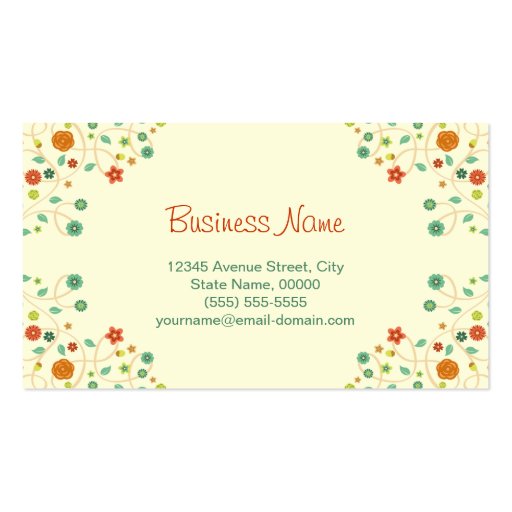 Beautiful Chic Nature Stylish Business Card Templates (back side)