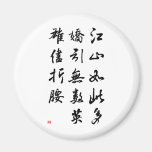 Beautiful Chinese Calligraphy -land rich in beauty Refrigerator Magnets