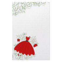 Beautiful CHristmas Dress stationery