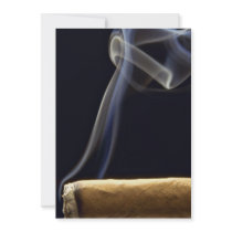 Beautiful Cigar with smoke Personalized Invitations