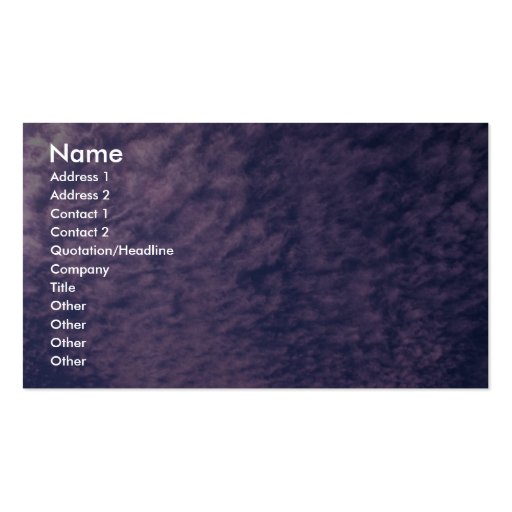 Beautiful Cirrocumulus Business Cards (front side)