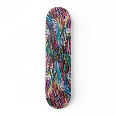 Beautiful Colored paper clips Custom Skateboard by inspirelove