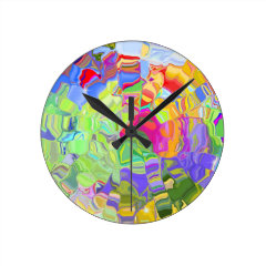 Beautiful Colorful Abstract Art Ice Cubes Gifts Clock