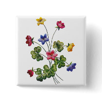 Beautiful Colorful Embroidered Wood Sorrel Pin