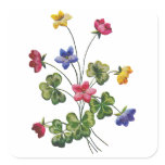 Beautiful Colorful Embroidered Wood Sorrel Sticker