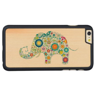 Beautiful Colorful Floral Elephant Carved® Maple iPhone 6 Plus Slim Case